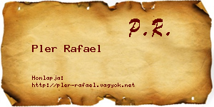Pler Rafael névjegykártya